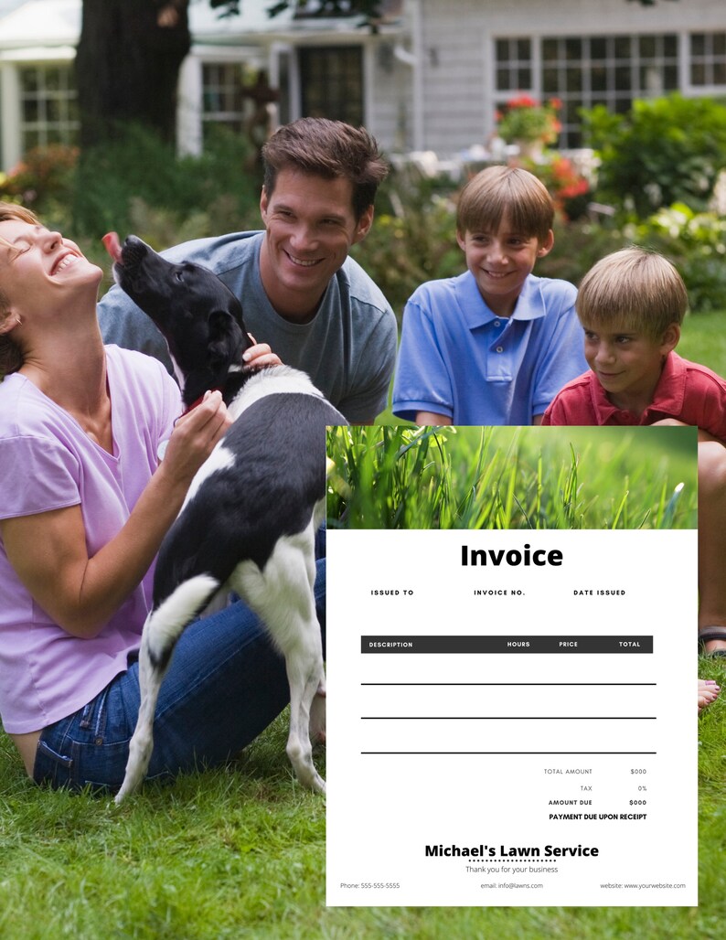 Digital Invoice-Lawn Care Landscaping Yard Work Grass Care Landscaper Manicurist lawn mower grass company Billing Payments John Deere image 2