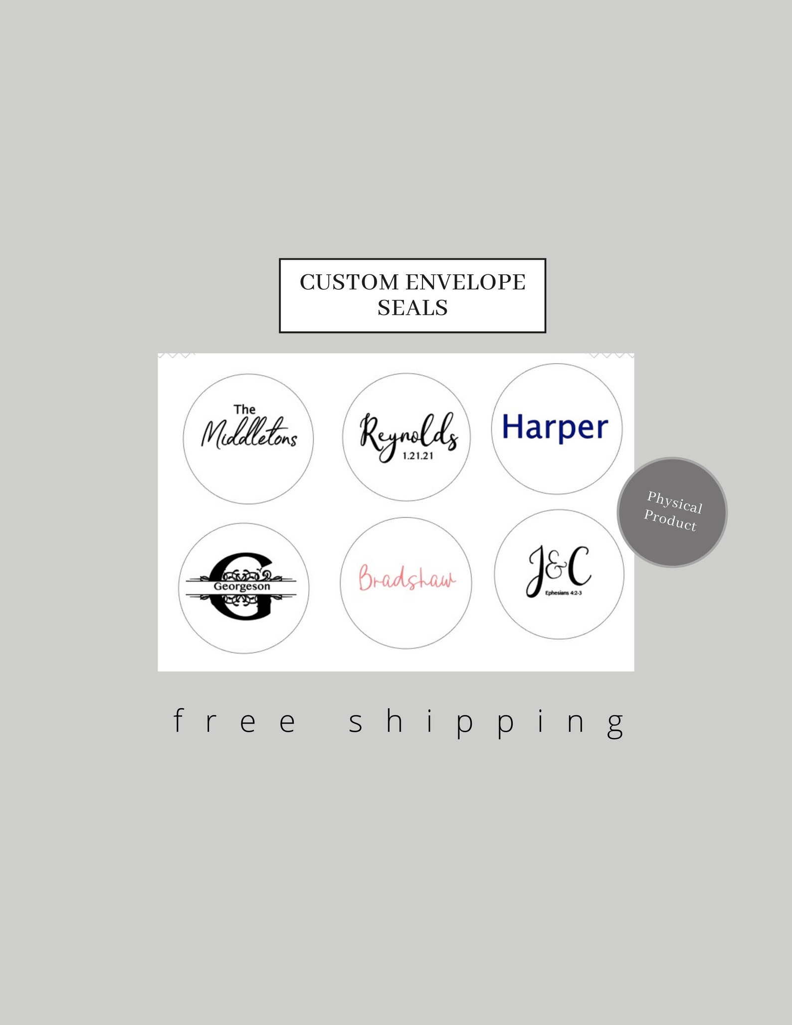 Custom Envelope Seals Personalized Name Date Round Stickers for Wedding