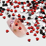 10 Pack - Heart Rhinestones for Nails, 2mm Nail Rhinestones, 3D Heart Rhinestones, Nail Decoration, Flatback Crystal Rhinestone