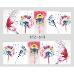 Water Transfer Nail Stickers, Nail Decals, Multi-Colour Flower and Bee Design, Multi-Colour Flower and Bee Nail Art, Nail Decoration