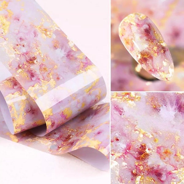 Pink Marble Nail Foil