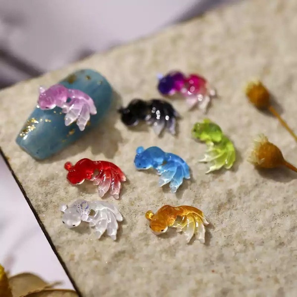 5PCS Colorful Fish 3D Nail Charms