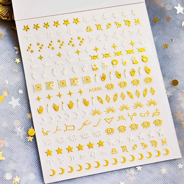 Nail Stickers Moon Etsy