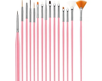 15pcs Nylon Nail Brush Set