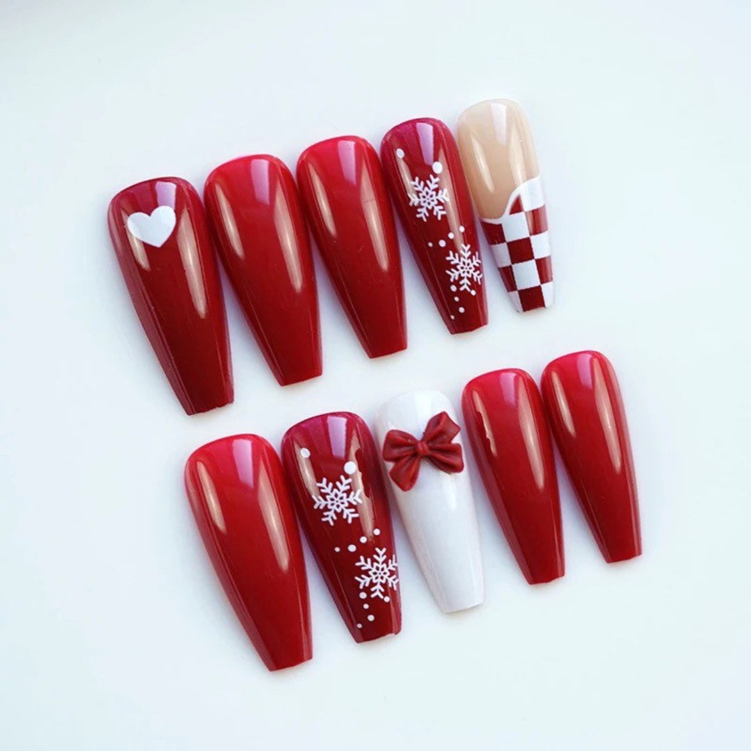 Red online christmas nails