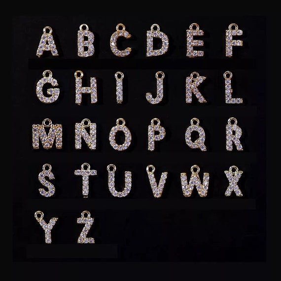 1pcs Dangle Nail Piercing Charms Alphabet Letter Alloy 3D Nail