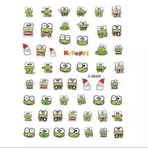 Japanese Cartoon Kawaii Big Eye Frog - Nail Art Stickers