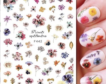 Veelkleurige Wild Flower Nail Art Stickers