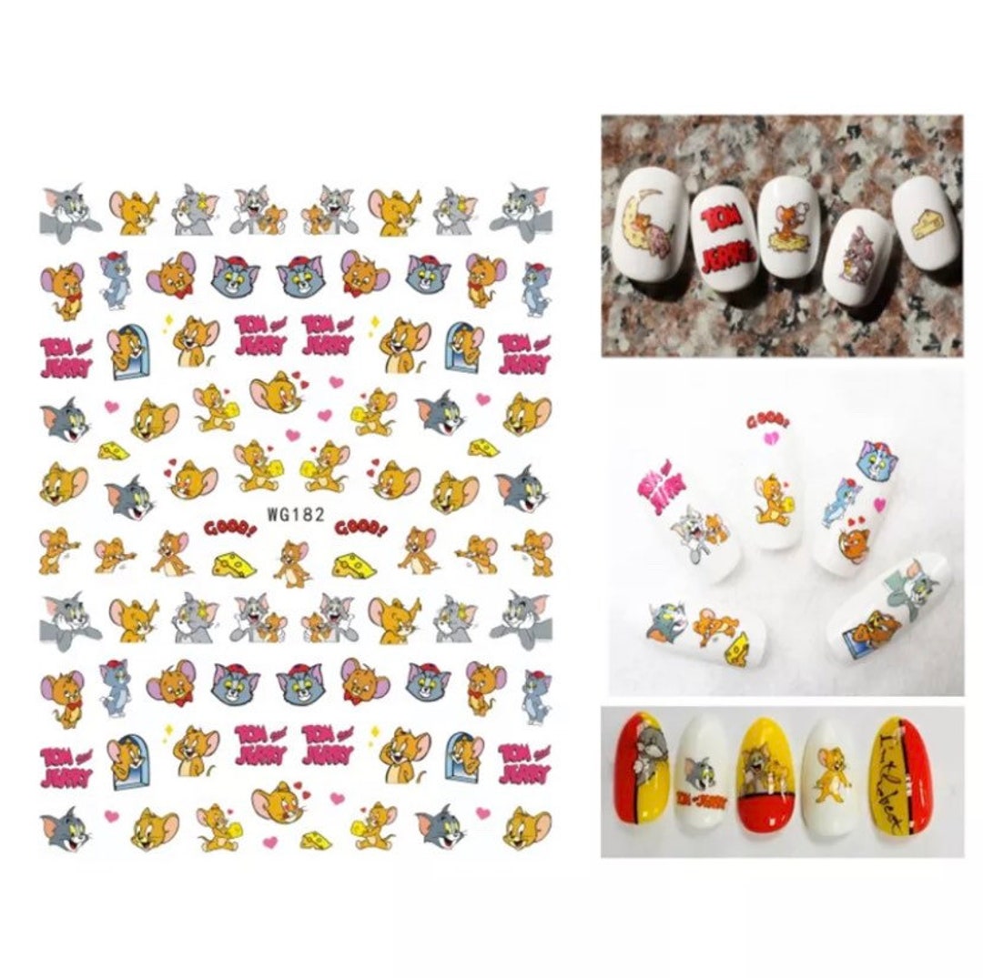 Tom and Jerry Nail Art Stickers, Cartoon Nail Stickers Etsy