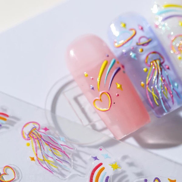 Nail Stickers Moon Etsy