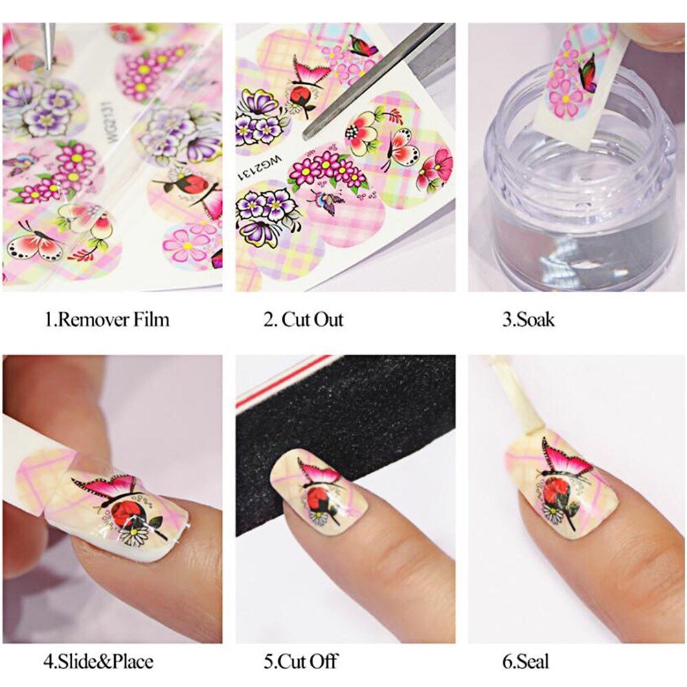 Water Transfer Nail Stickers Nail Decals Feather Design Etsy UK