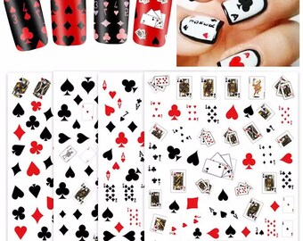 Poker Nail Art Stickers, Playing CardsDesign, 3D Nail Art Stickers