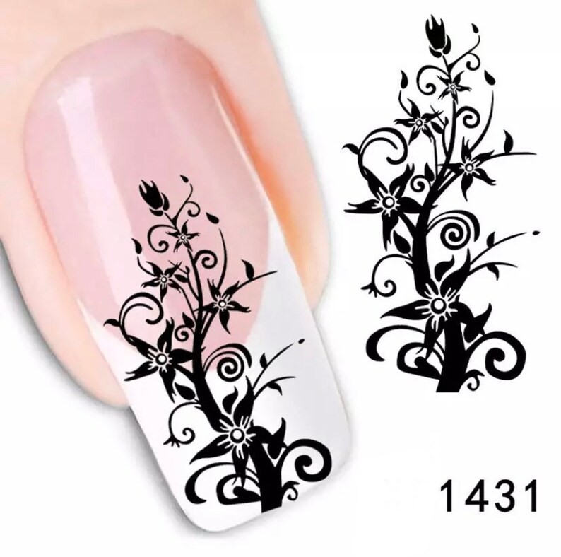 Water Transfer Nail Stickers Nail Decals Flower and Etsy UK