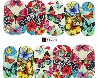 Water Transfer Nail Stickers, Nail Decal Wraps, Butterfly Design, Butterfly Nail Art, Nail Decoration
