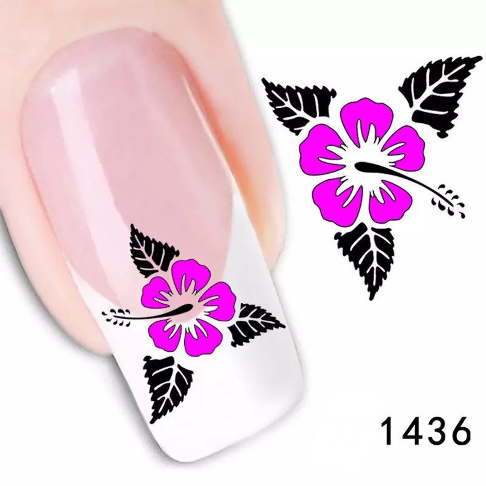 Water Transfer Nail Stickers Nail Decals Flower and Etsy UK