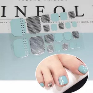 Adhesive Toenail Art Polish Decal Tips, Toenail Wraps, Sticker Strips Pedicure Kit