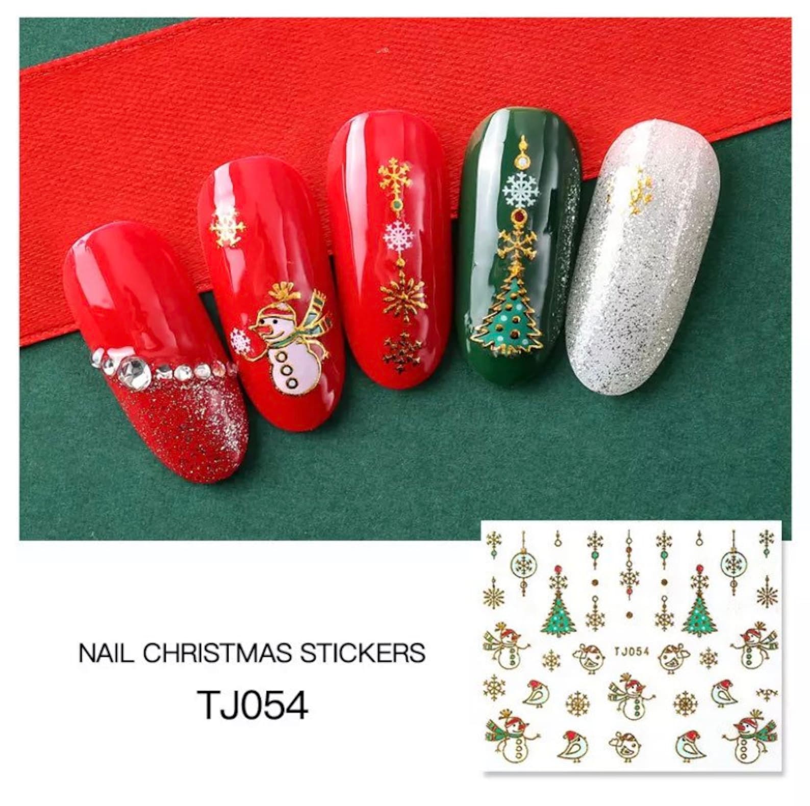 Christmas Nail Art Stickers | Etsy
