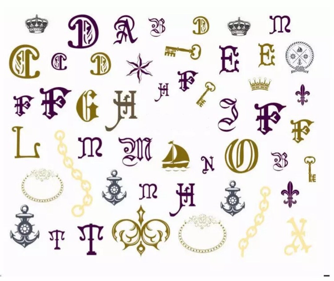 Water Transfer Nail Stickers, Letters Nail Decal, Nail Decoration