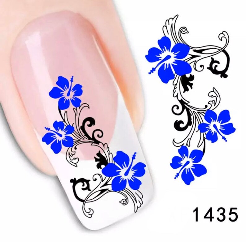 Water Transfer Nail Stickers Nail Decals Flower and Etsy UK