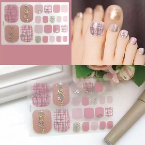 Adhesive Toenail Art Polish Decal Tips, Toenail Wraps, Sticker Strips Pedicure Kit