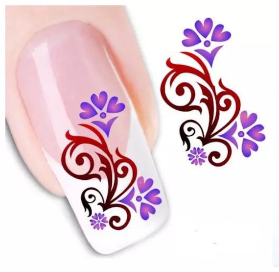 Water Transfer Nail Stickers Pattern Nail Decal Nail Etsy
