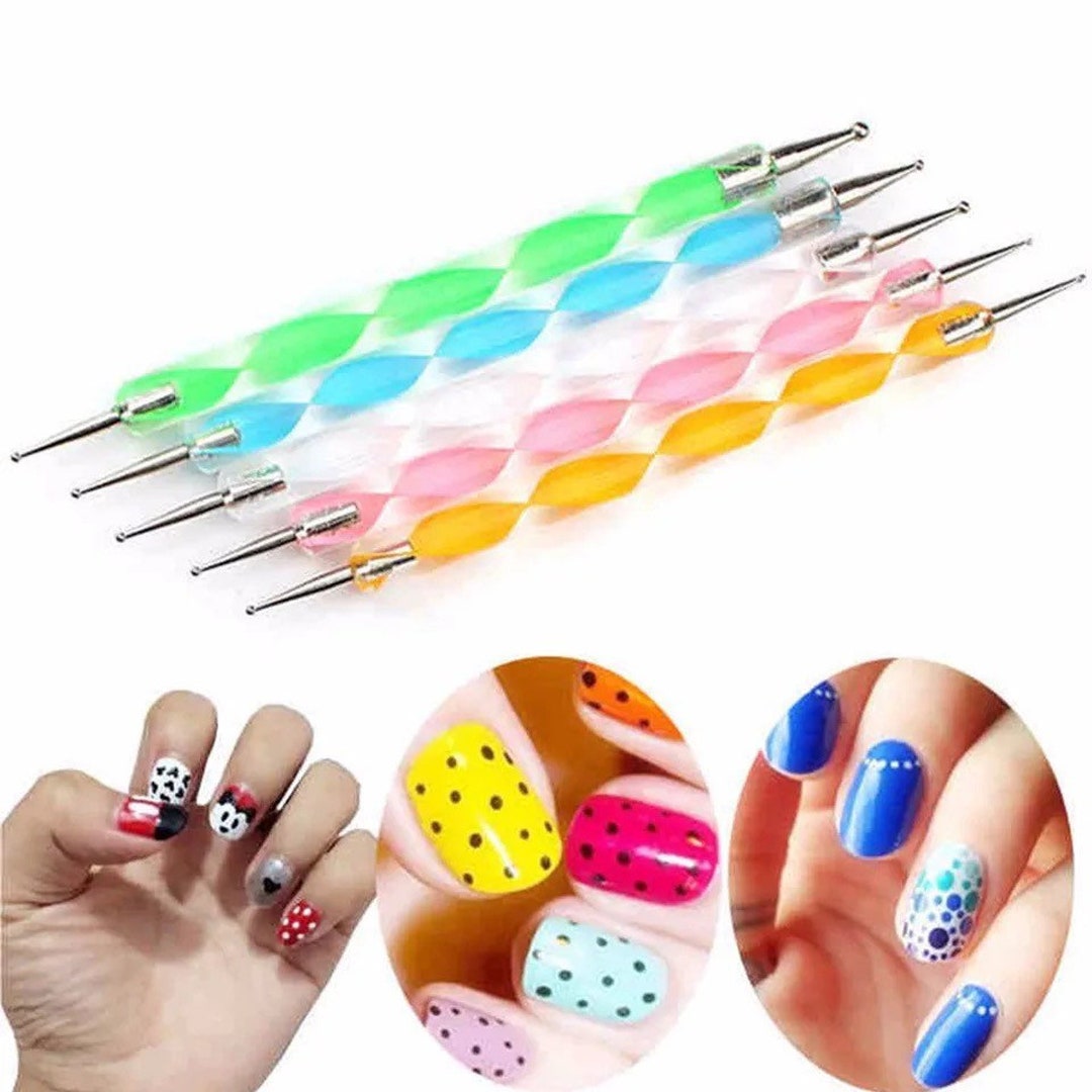 Nail Art Silicone Pen Acrylic Double Head Silicone Pen Embossing Hollow  Engraving Tool Pen