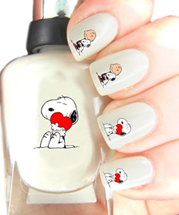 Snoopy Peanuts Valentines Day Nail Art Decals - Salon Quality! Disney