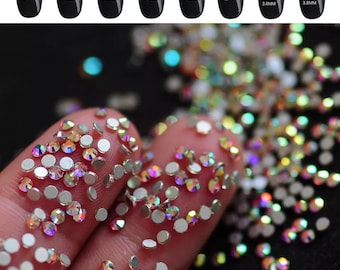 20 Pack - Crystal Rhinestones for Nails, Nail Rhinestones, 3D Crystal Rhinestones, Flatback Crystal Rhinestones, Iridescent