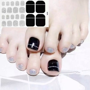 Adhesive Toenail Art Polish Decal Tips, Toenail Wraps, Sticker Strips Pedicure Kit