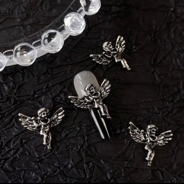 2 Pack - Cherub Angel Metal Charm, 3D Nail Art Decorations, Jewellery for Nails