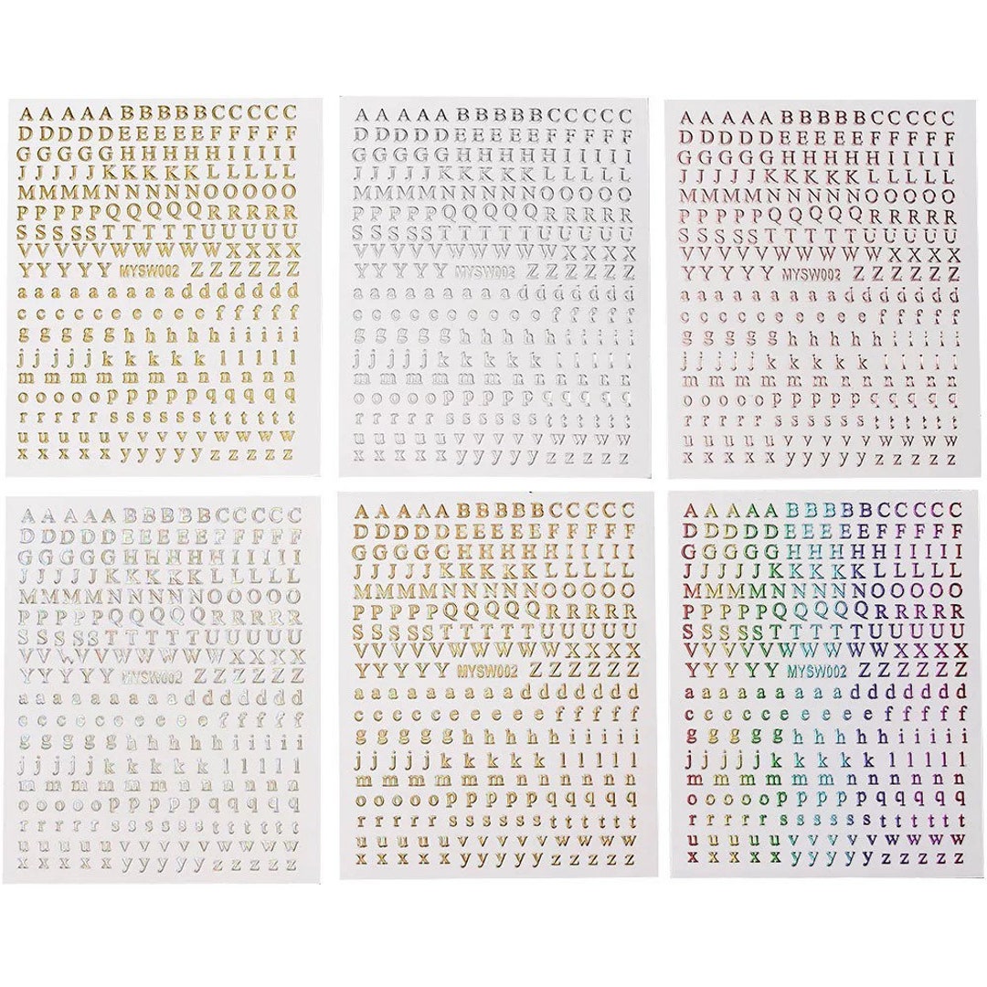 Alphabet Uppercase and Lowercase Letters Nail Stickers, Self Adhesive ...