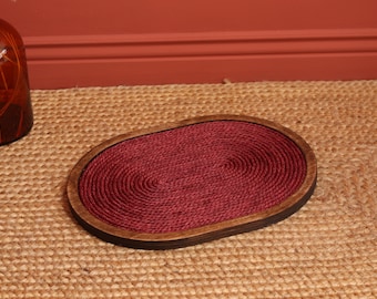 Flat floor cat scratching mat with a sisal rope. Pet furniture, Cat Scratching Pads, cat lover gift | made in Ukraine