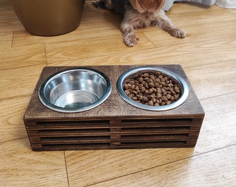 Dog bowl stand. Bowls for big cats, raised bowls for small and medium dogs, dog furniture, pets food dishes | made in Ukraine