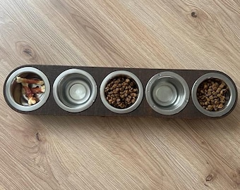 5 bowl cat feeder. Cat feeding bowls, dog food and water bowls, pets food dishes, bowls for litter of puppies, pet 5 bowls | made in Ukraine