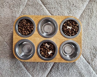 Mangeoire pour chat à 3 bols. Bols pour chats, bols de nourriture et d'eau pour chiens, plats pour animaux de compagnie, bol triple surélevé