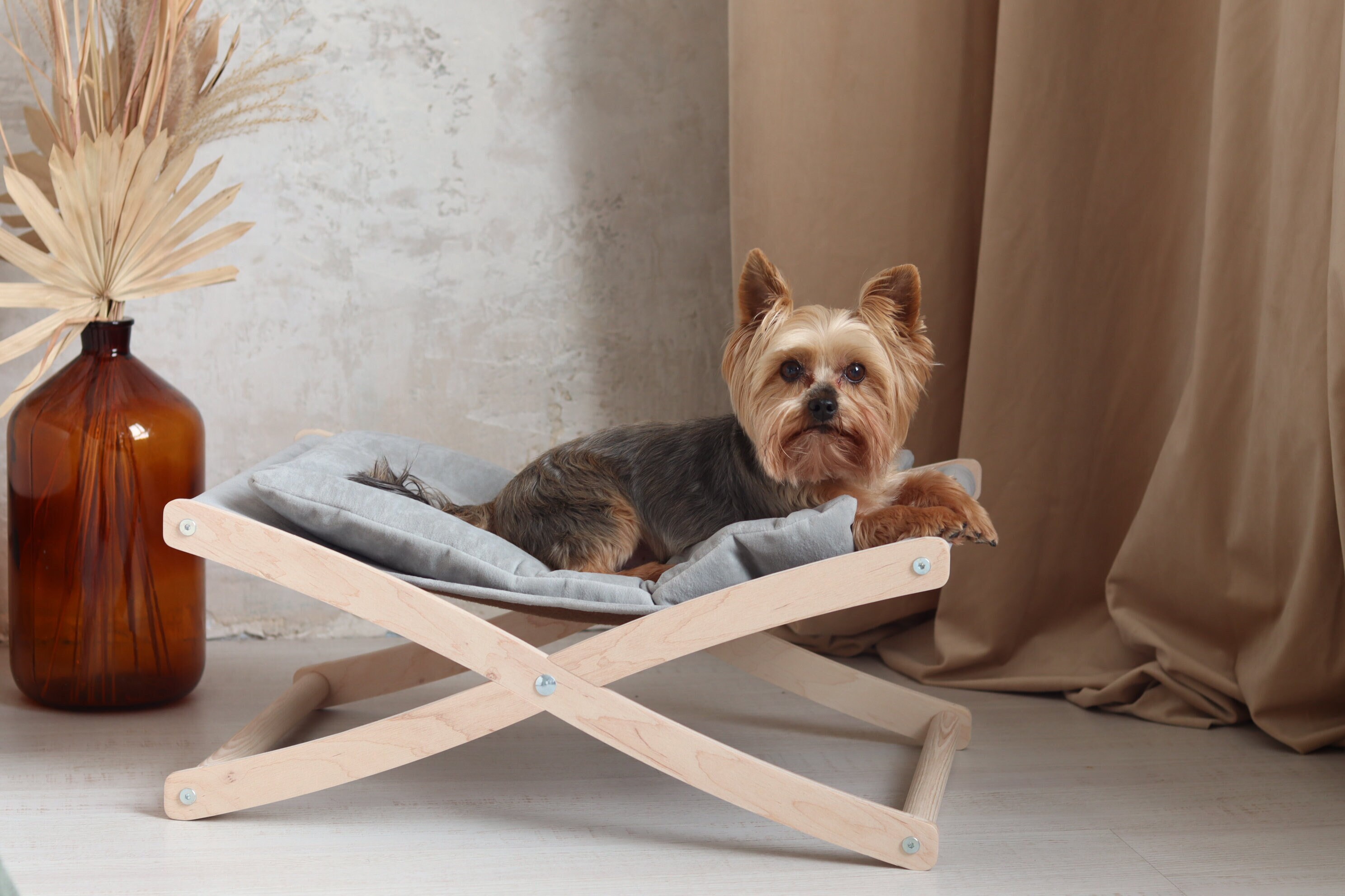 Dog Bed Wooden Cat Hammock Cat Bed Furniture Soft Doggy Place Dog Sofa With Pillow Puppy Bed Warming Gift Made in Ukraine Etsy