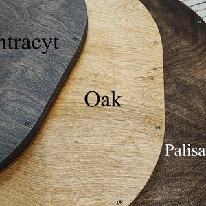 May include: Three wooden samples in different wood finishes:  Antracyt, Oak, and Palisander.