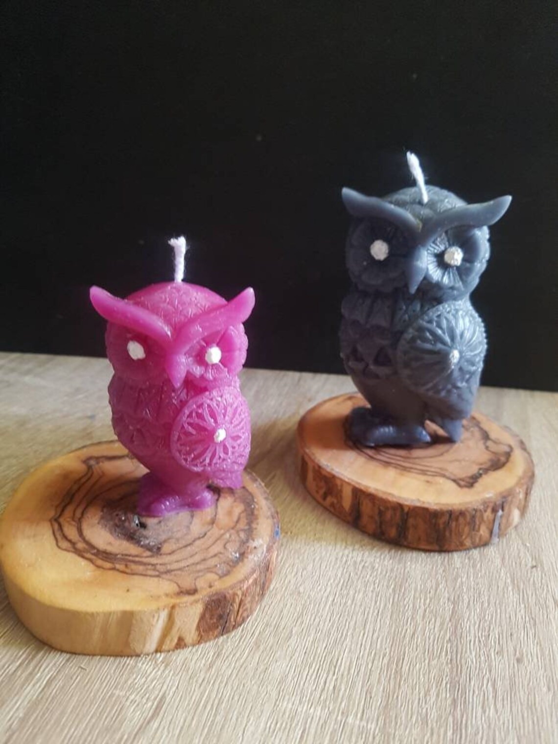 Owl candle set available in any color Etsy