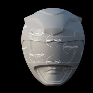 MMPR Yellow Ranger Helmet digital 3D model ready for download