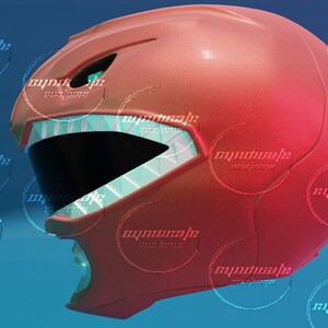 Modèle numérique 3D du casque V2 Movie Red Ranger 95, prêt à être téléchargé