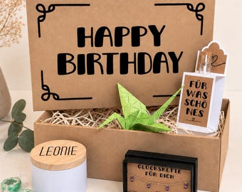 Geld oder Gutschein zum Geburtstag: Liebevoll zusammengestellte Geschenkbox zum Geburtstag mit Reagenzröhrchen für Geld oder Gutschein