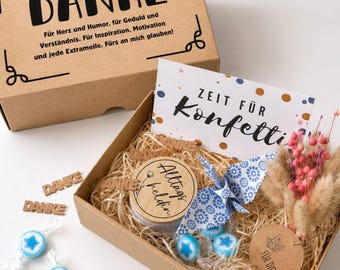 Geschenk für Erzieherin: Liebevoll gestaltete Geschenkbox als Weihnachtsgeschenk, persönliches Dankeschön oder Abschied Krippe Kindergarten