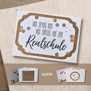 3-fach-Karte "Viel Spaß und viel Erfolg auf der Realschule" mit Umschlag | Schulstart Realschule | Karte 5. Klasse Realschule