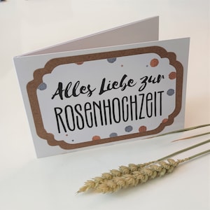 3-fach Karte zum 10. Hochzeitstag mit Umschlag | Karte Rosenhochzeit | Alles Liebe zum 10. Hochzeitstag | Glückwunsch zum 10. Hochzeitstag