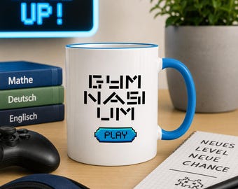 Zabawny kubek dla uczniów szkół średnich | Kubek dla gracza z nadrukiem „Gymnasium” | Prezent dla 5. klasy liceum | Zabawny prezent dla przyszłych nauczycieli