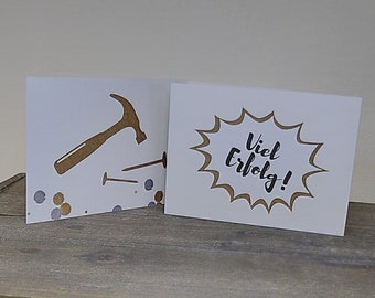 Triple card "Own Boss" with envelope | Card for company formation | Card for business opening | Card for entrepreneurs in the skilled trades