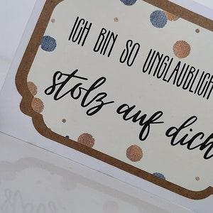 3-fach Karte "Ich bin / Wir sind so unglaublich mega stolz auf Dich" | Karte zum Schulabschluss | Karte zum Abitur | Karte zur Beförderung