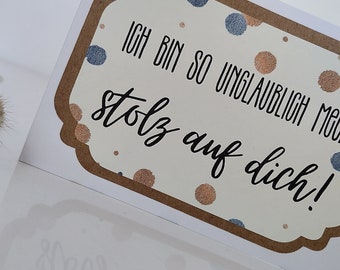 Triple card "I am / We are so incredibly proud of you" | Graduation card | Abitur card | Promotion card