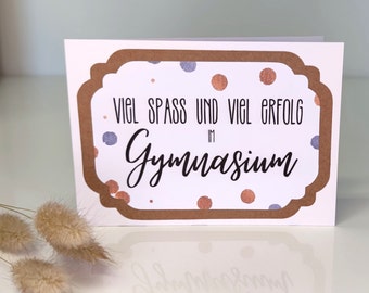 3-fold congratulations card "Have fun and good luck in high school" with envelope | Start of school high school | Card 5th grade high school