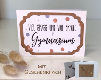 3-fold card cash gift "Have fun and good luck in high school" | Start of high school | Start of 5th grade | Cash gift high school